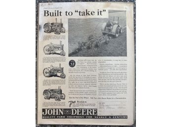 Historical Newspaper Page 1935 Capper's Farmer With John Deere Ad