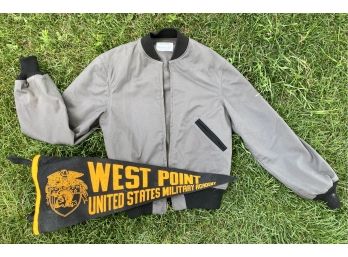 Vintage US Military Academy West Point Cadets Reversible Jacket With Vintage West Point Flag