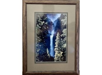 Waterfall Photo In Wood Frame
