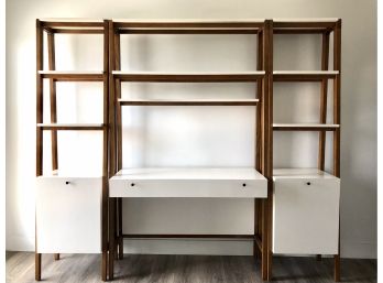 Amazing West Elm Modern Contemporary Desk Unit With Open Shelving