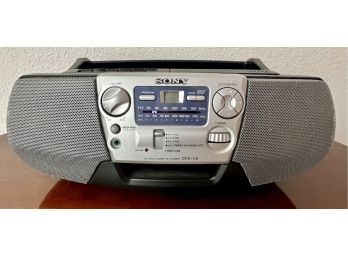 Sony CFD-V5 Boombox With CD Player, AM/FM Radio And Cassette Player