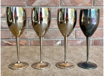 4 Silver-plated Wine Glasses