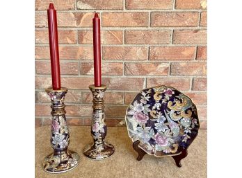 Decorative Plate And Candle Holders