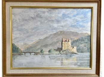 Framed Oil Painting Of Castle In Scotland