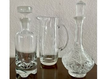 Decanters And Pitcher