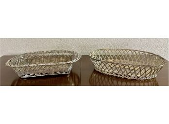 Silver Tone Woven Bread Baskets