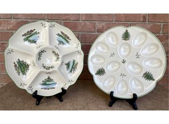 Spode Christmas Tree Serving Dishes Lot