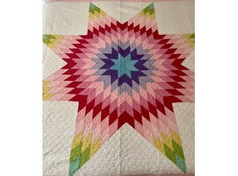Beautiful Hand Made Star Pattern Quilt- Queen Size