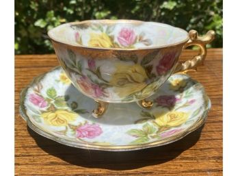 Fan Crest Fine China Tea Cup And Saucer