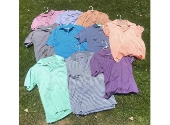 Lot Of 10 Golf Polo Shirts With Peter Millar And Ben Hogan Size Medium