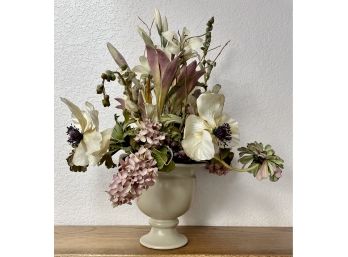 Silk Flowers In Haeger Vase