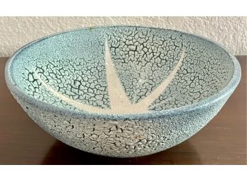 Blue And White Crackle Stoneware Bowl