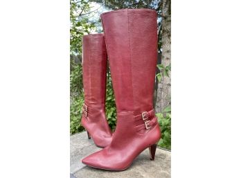 Nine West Red Leather Jiado Boot Women's Size 8.5