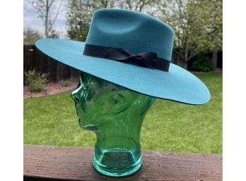 Charlie Horse Teal Wool Felt Western Hat With Black Band  Size S