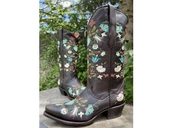 NWOB Soto Wildflower-Floral Embroidered Cowgirl Boots Women's Size 8.5