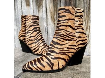 NWOB Dolce Vita Real Calf Hair Leopard Print Booties Women's Size 8.5