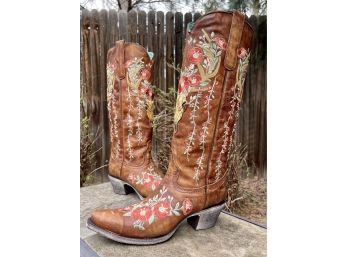 NWOB Corral Juliet Deer Skull With Floral Embroidery Boots Women's Size 8