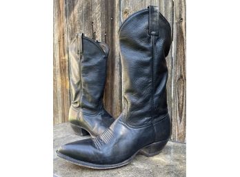 Tony Lama Black Leather Cowboy Boots Women's Size 8