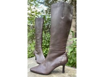 Jessica London Brown Leather Boots Women's Size 8.5