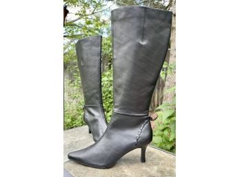 Jessica London Black Leather Boots Women's Size 8.5