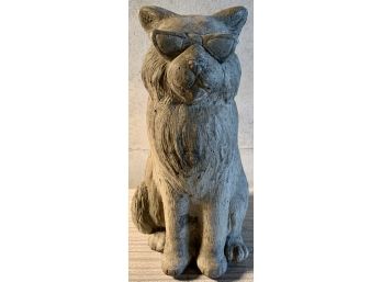 Cool Cat 17' Cement Garden Statue With Shades-Very Heavy-in Basement