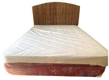 Very Nice Queen Sized Woven Headboard With Mattress & Box Spring