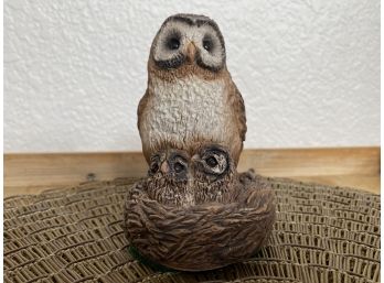 Vintage Owl With Babies Figurine Dated 1994 UDC