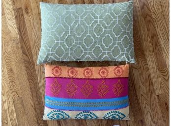 A Colorful Pair Of Decorative Pillows