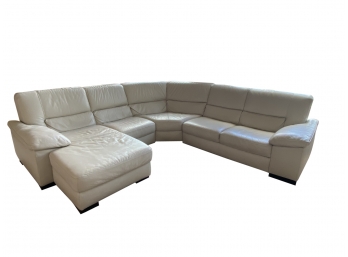 Beautiful Macy's White Genuine Leather Italsofa Sectional Sofa