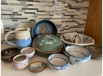 Excellent Grouping Of Dripware And Salt Glazed Pottery Pieces