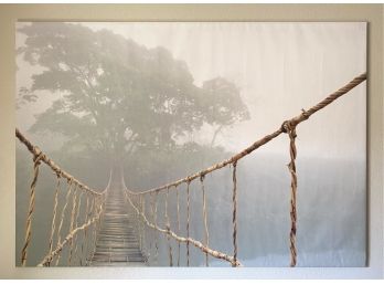 Lovely & Large Wall Art Featuring Woven Bridge And Trees In The Mist