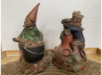 Pair Of Two Vintage Tom Clark Gnomes Titled W.C. Plumber & Rich