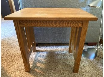 A Nice Oak Side Table With Mission Style Detailing