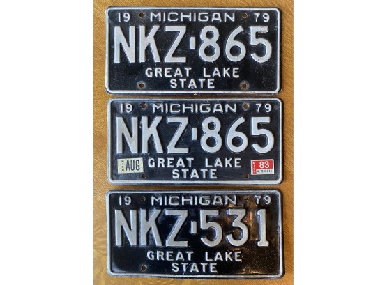 Lot Of 3 Michigan License Plates