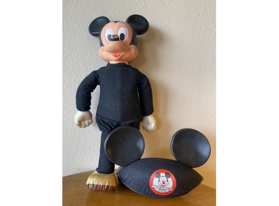 Hasbro 1970's Marching Mickey Mouse Doll & Mickey Mouse Club Ears
