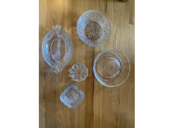 Lot Of 5 Glass Bowls
