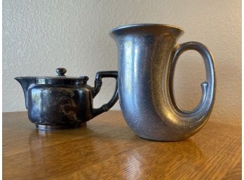 Pewter Mug & Stainless Steel Cream Pourer