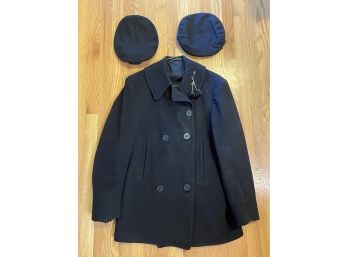 US Naval Clothing Factory Peacoat W/ 2 Hats
