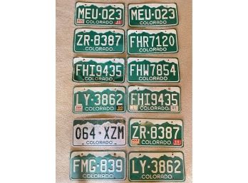 Lot Of 12 Vintage Colorado License Plates