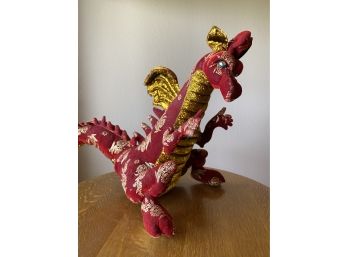 Fabric Fables Red Plush Dragon