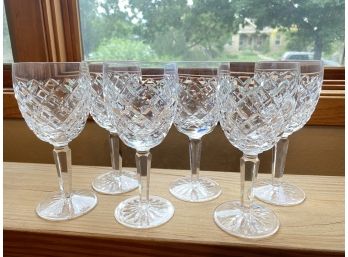 Lot Of 6 Waterford Wine Glasses