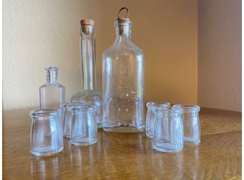 Lot Of 9 Vintage Glass Bottles