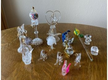 Lot Of 15 Miscellaneous Glass Ornaments And Trinkets