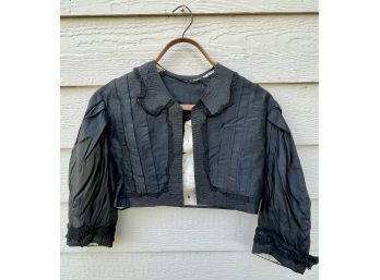 Victorian Ladies Black Silk Taffeta Jacket. All Handmade. Fragile Con. Interior Lining Torn