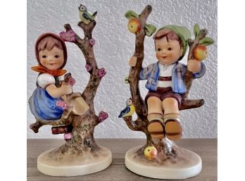 Pair Of Hummel Figurines In Apple Tree