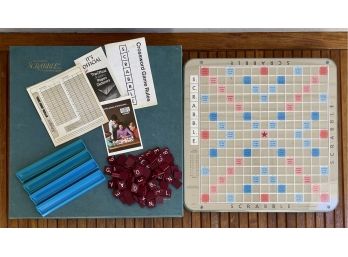 Vintage Deluxe Scrabble Game With Turning Board