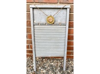 Vintage Wash Board With Sunflower Accent