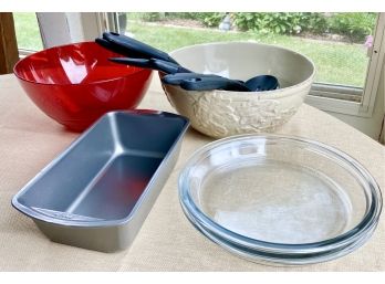 Mixing Bowl, Rubber Serving Utensils, And Other Kitchen Items