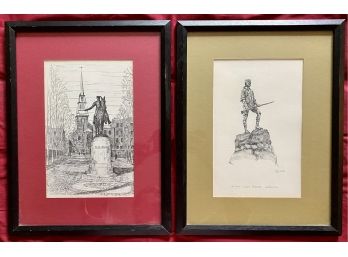 Two Framed Goff Etching Prints