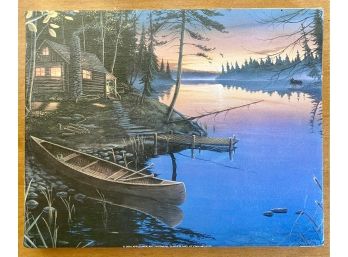 Small Canoe At Sunset Print